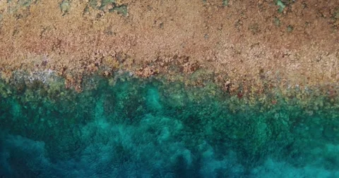 Turquoise Lagoon and Sandy Coast Aerial Drone Shot 库存影片 329142995