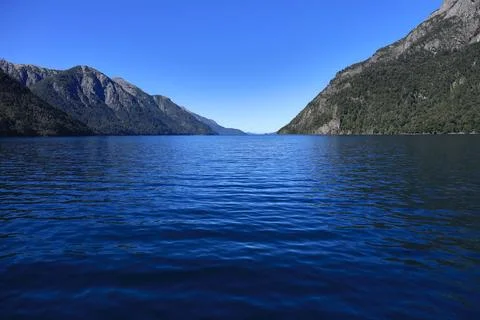 Turquoise Lake Between Mountain Slopes in Patagonia Stock Photos