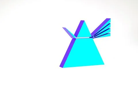 Turquoise Light rays in prism icon isolated on white background. Ray rainbow  Stockillustratie