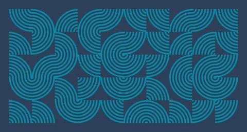 Turquoise Line Geometric Abstract Pattern Stock Illustration