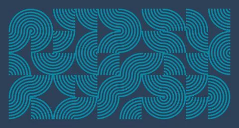 Turquoise Line Geometric Abstract Pattern Stock Illustration