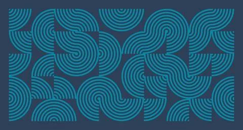 Turquoise Line Geometric Abstract Pattern Stock Illustration