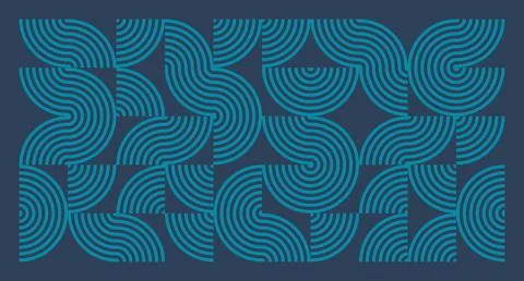 Turquoise Line Geometric Abstract Pattern Stock Illustration