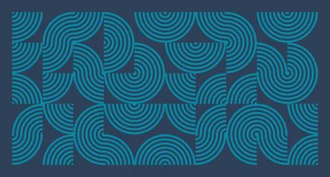 Turquoise Line Geometric Abstract Pattern Stock Illustration