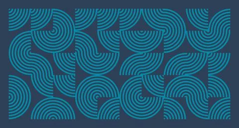 Turquoise Line Geometric Abstract Pattern Stock Illustration