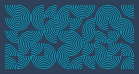 Turquoise Line Geometric Abstract Pattern Stock Illustration