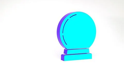 Turquoise Magic ball icon isolated on white background. Crystal ball. Minimal Stock Illustration