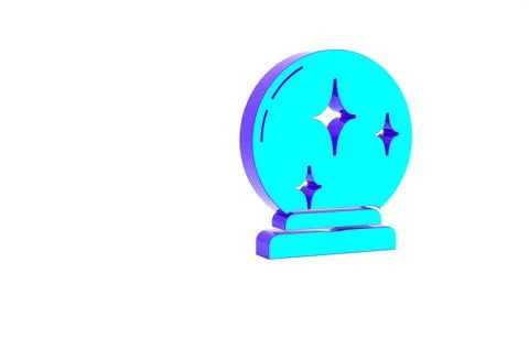 Turquoise Magic ball icon isolated on white background. Crystal ball. Minimal Stock Illustration