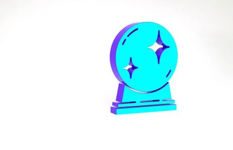 Turquoise Magic ball icon isolated on white background. Crystal ball. Minimal Stockillustratie