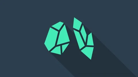 Turquoise Magic stone icon isolated on blue background. Fantasy crystal. Jewelry Video stock 148447149