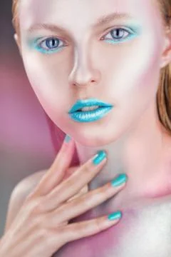 Turquoise makeup Stock Photos