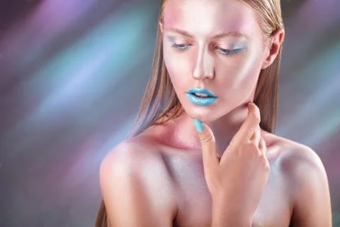 Turquoise makeup Stock Photos