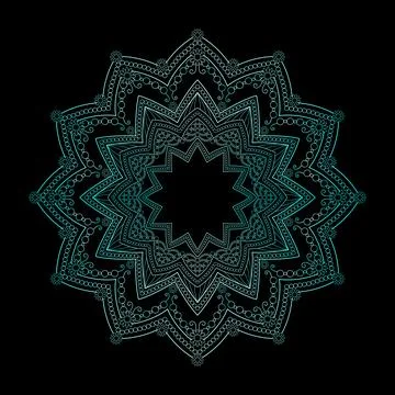 Turquoise mandala. Decorative pattern. Stock-Illustration