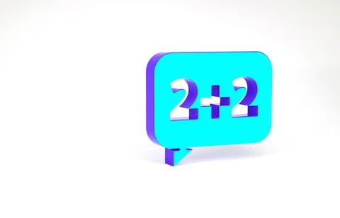 Turquoise Math system of equation solution on speech bubble icon isolated on  Illustrazione stock