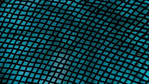 Turquoise Mesh Texture Abstract Background, Bright Grid Pattern Macro Close-u 库存照片