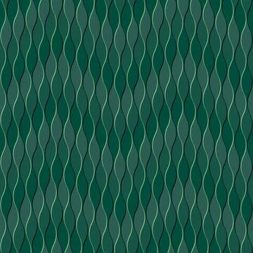 Turquoise metallic  seamless pattern with vertical curvy  lines.  Stock Illustration