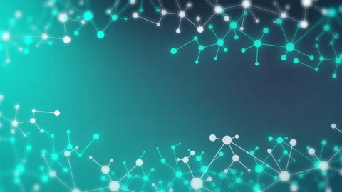 Turquoise molecular network on gradient background. Loop animation. Stock Footage 319989959