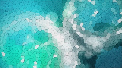 Turquoise mosaic background with light reflections Stock Footage 312836110