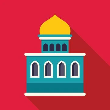 Turquoise mosque building representing islamic faith and culture Stock Illustration