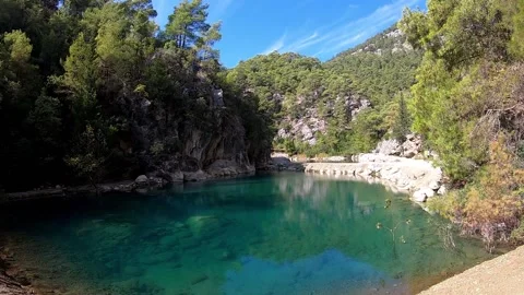 Turquoise mountain lake Stock Footage 142736864