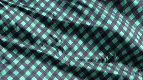 Turquoise navy blue small diagonal french checkered pattern textile fabric sl Stock Footage 197308789
