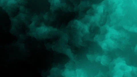 Turquoise Nebula Smoke Background with Glowing Particles and Atmospheric Depth Stock-Footage 336357293