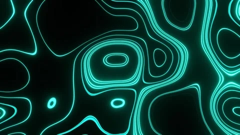 Turquoise Neon Topographic Pattern Background VJ Loop in 4K Stock Footage 344100118