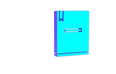 Turquoise Notebook icon isolated on white background. Spiral notepad icon. Sc Illustrazione stock