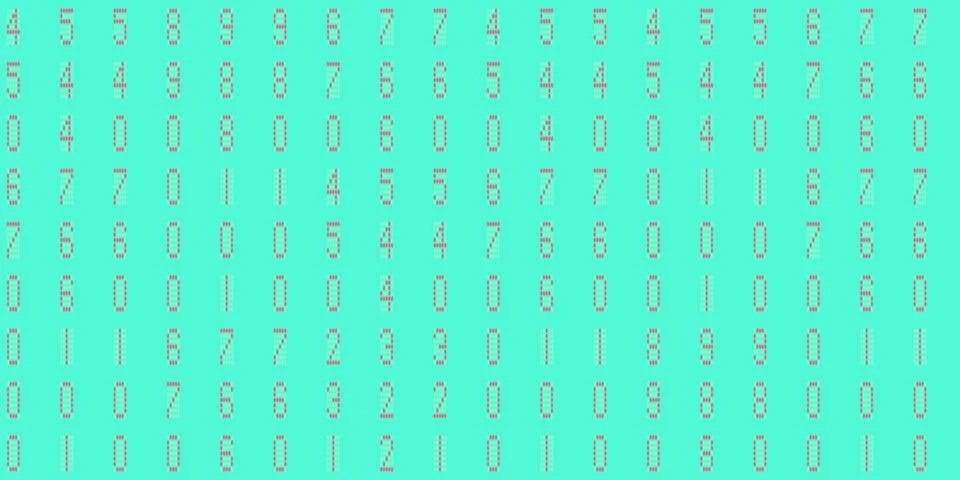 Turquoise numeric binary creative surface. Numeral tech design backdrop. Ab.. Illustrazione stock