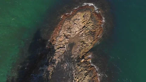 Turquoise Ocean Peninsula Flyover  Stock Footage 163488016