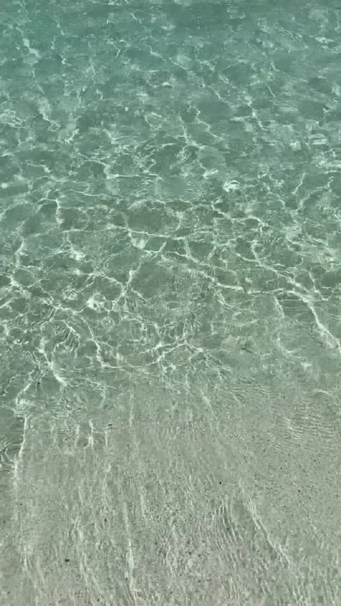 Turquoise ocean water texture with small waves near the shore Stock Footage 309175670