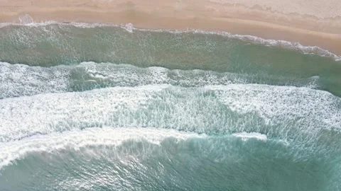 Turquoise ocean waves and beach aerial view, natural background. Stock Footage 317359370