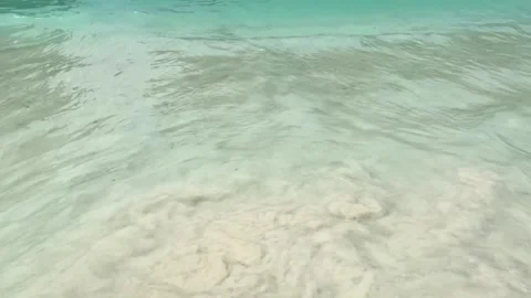 Turquoise ocean waves rolling tropical beach Thailand sea background Stock Footage 331750475