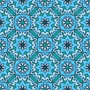 Turquoise ornamental pattern. Stock Illustration