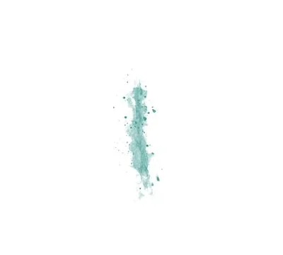 Turquoise paint line with drops brush isolated on white Stock Illustration
