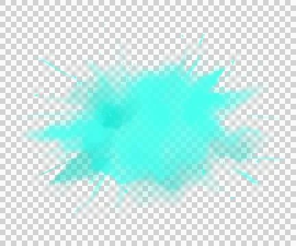 Turquoise paint splatter explosion on white background with streaks and dro.. Stock Photos