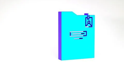 Turquoise Personal folder icon isolated on white background. Minimalism conce Stock-Illustration