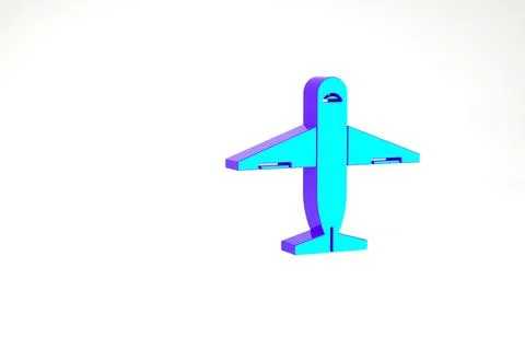 Turquoise Plane icon isolated on white background. Delivery, transportation.  イラスト素材