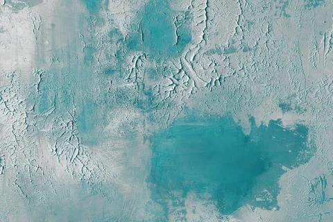 Turquoise plaster texture with rough decorative surface, visible brush stro.. Stock Photos