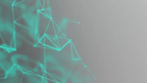 Turquoise plexus. Binding gray background. Looped abstract neon network con.. Stock Footage 278235437