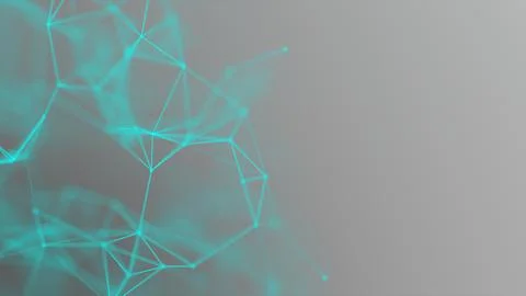 Turquoise plexus. Binding gray background. abstract neon network connection.. Illustrazione stock
