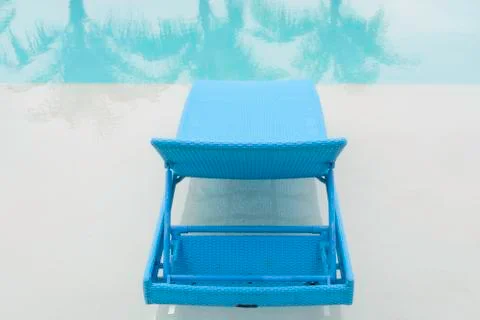 Turquoise pool bench Stock Photos