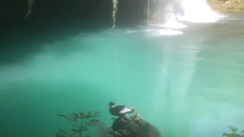 Turquoise pool at Upper Duden Waterfall, Turkey Stock Footage 336244829