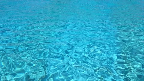 Turquoise Pool Water Rippling Sunlight Reflection Texture Swimming Summer Stock Footage 341618097