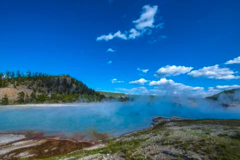 Turquoise pool yellowstone Stock Photos