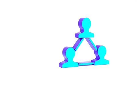 Turquoise Project team base icon isolated on white background. Business analy イラスト素材