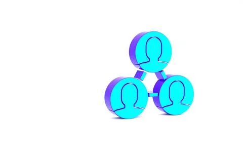 Turquoise Project team base icon isolated on white background. Business analy Illustrazione stock