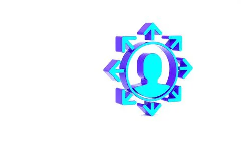 Turquoise Project team base icon isolated on white background. Business analy イラスト素材