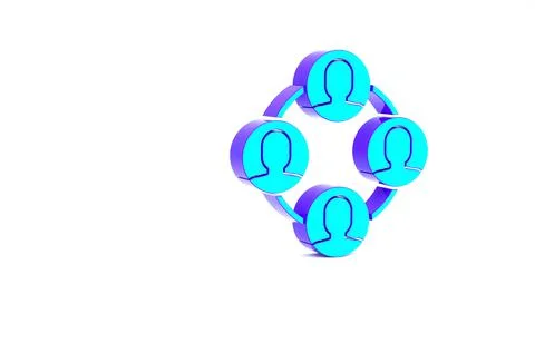 Turquoise Project team base icon isolated on white background. Business analy Stockillustratie