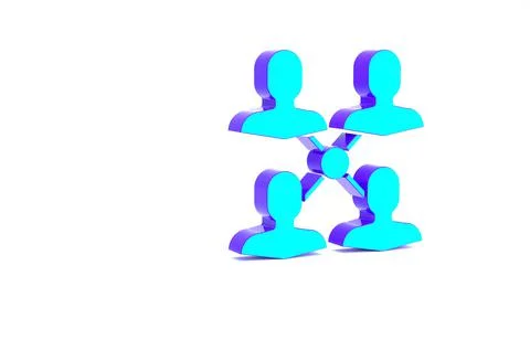 Turquoise Project team base icon isolated on white background. Business analy Stock Illustration